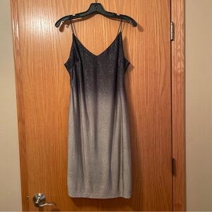 B DARLIN Womens shimmer black to gray ombré bodycon stretchy dress